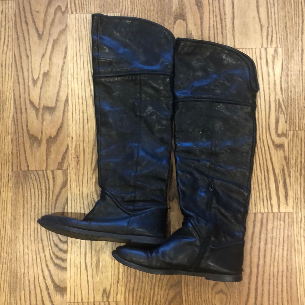 Genuine leather knee high boots